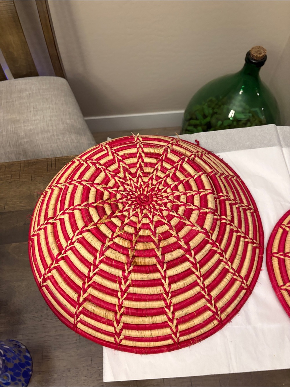 2 Handmade Woven Coil Baskets   15.5”diameter and. 11” diameter - Picture 6 of 7